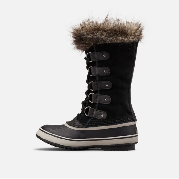 NWT SOREL Joan of Arctic Faux Fur Waterproof Snow Boot in Black/Quarry size 8 - Picture 5 of 9
